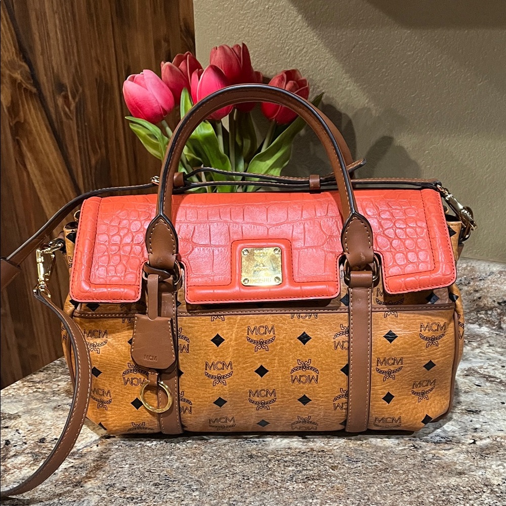MCM Visetos Satchel Bag
